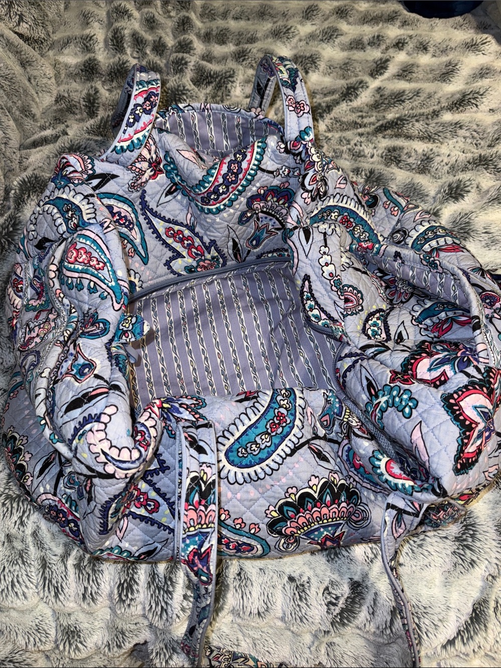 Vera Bradley Quilted Tote - Lavender Multi Paisley